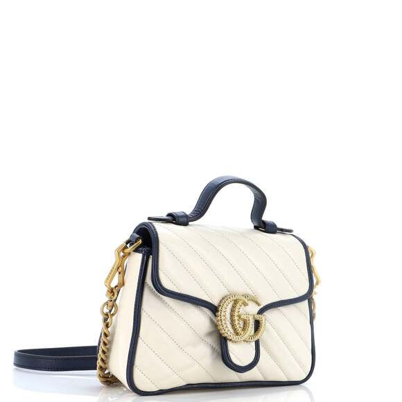 Gucci Gg Marmont Top Handle Flap Bag #124871G10B - Picture 3 of 9